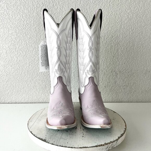 Lane LEXINGTON Purple Cowboy Boots Western Cowgirl Tall Snip Toe Mid Calf 7.5 - Picture 6 of 12
